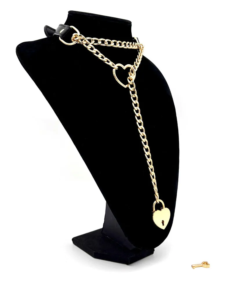 Slip Chain Necklace Heart Locker With Key sold by Avid Love product image thumbnail 3