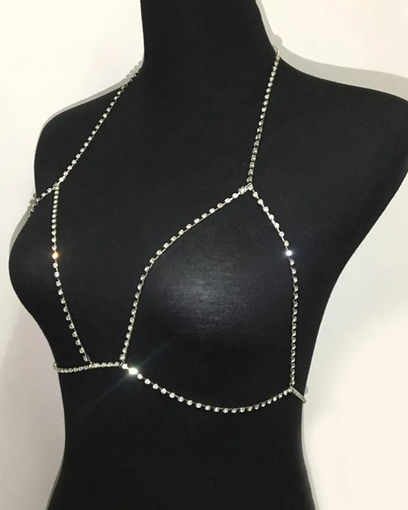 Halter Necklace Bra Crystal Chest Chain sold by Avid Love product image thumbnail 5