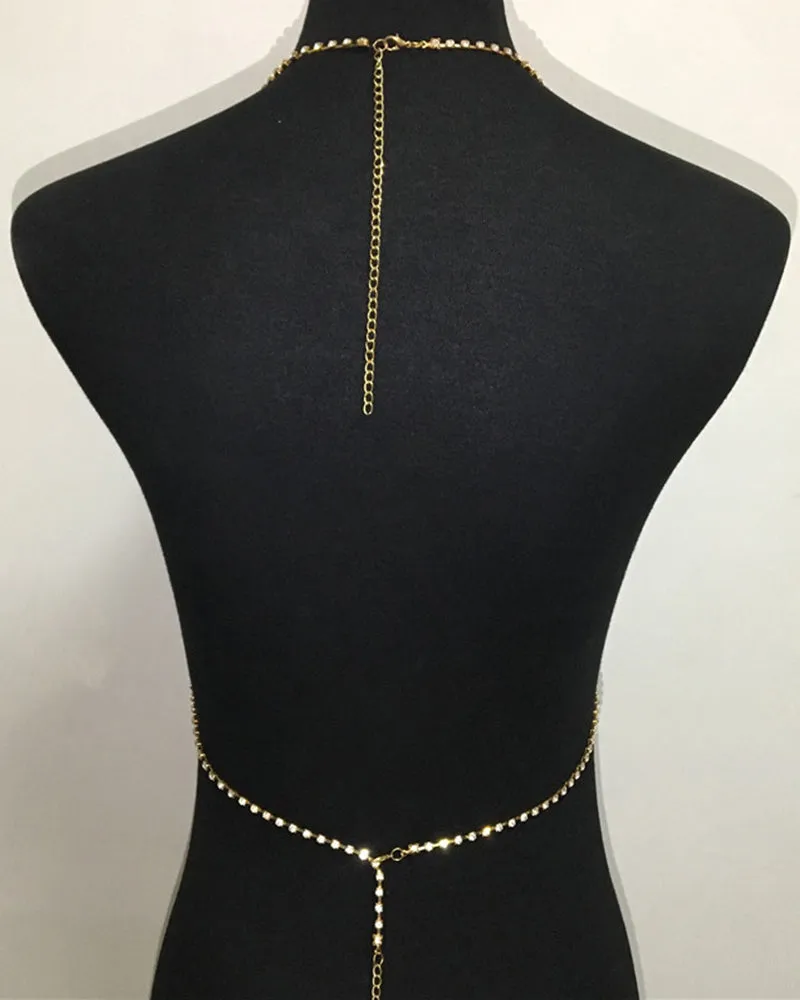 Halter Necklace Bra Crystal Chest Chain sold by Avid Love product image thumbnail 3