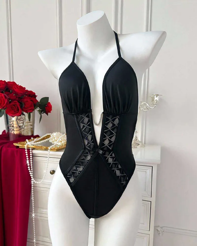 ⚡Flash Sale-Halter-neck deep V-neck Bodysuit sold by Avid Love product image thumbnail 5