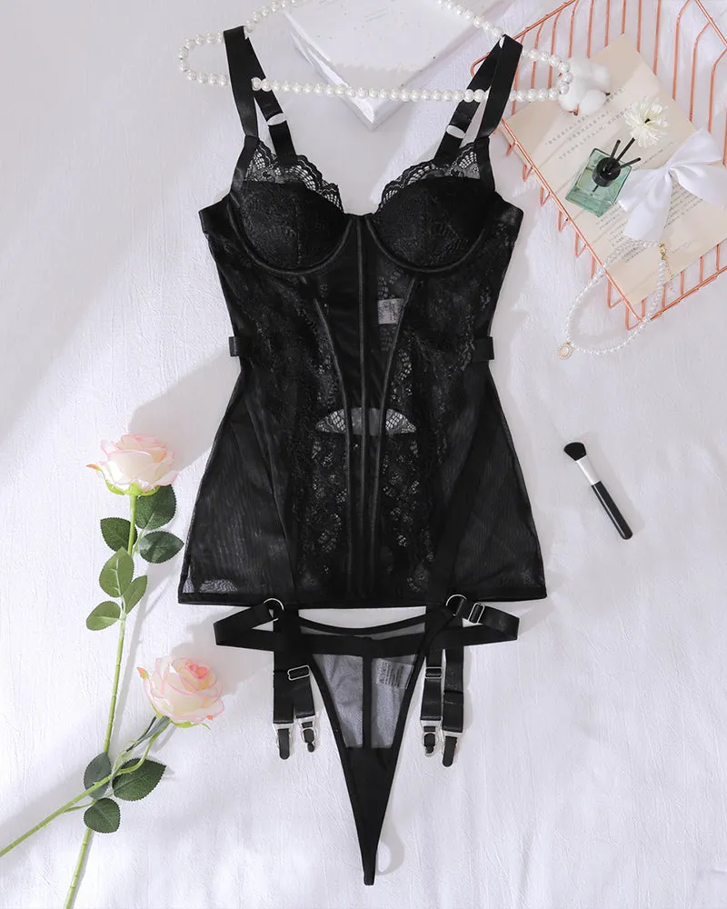 Lace Push-Up Corset Lingerie with Boned sold by Avid Love product image thumbnail 4