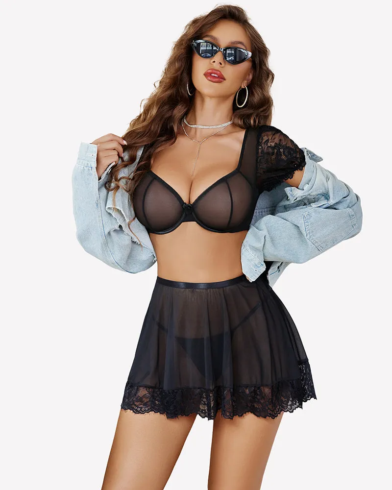 Mesh Top Skirts 3 Piece Set sold by Avid Love product image thumbnail 4