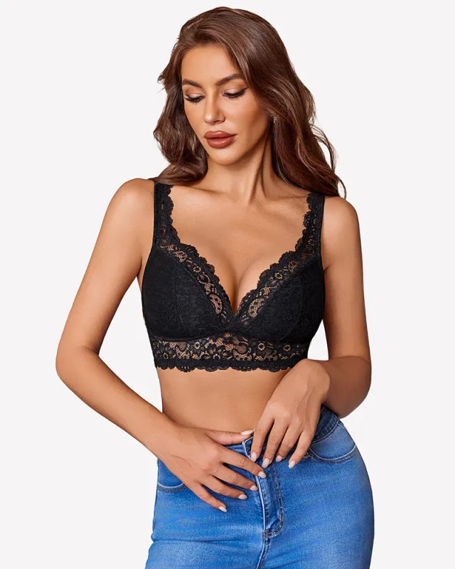 V Neck Wireless Unlined Basic Bras made by Avid Love
