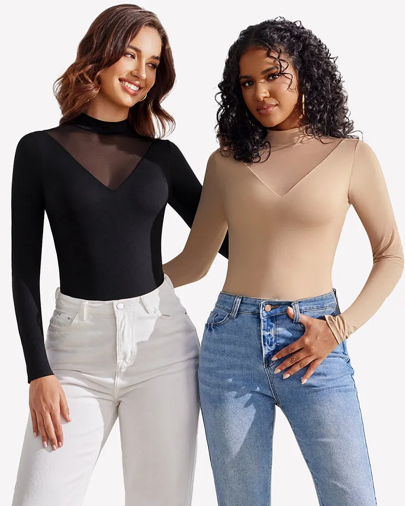 Long Sleeve Tops Mock Turtleneck Leotard sold by Avid Love product image thumbnail 4