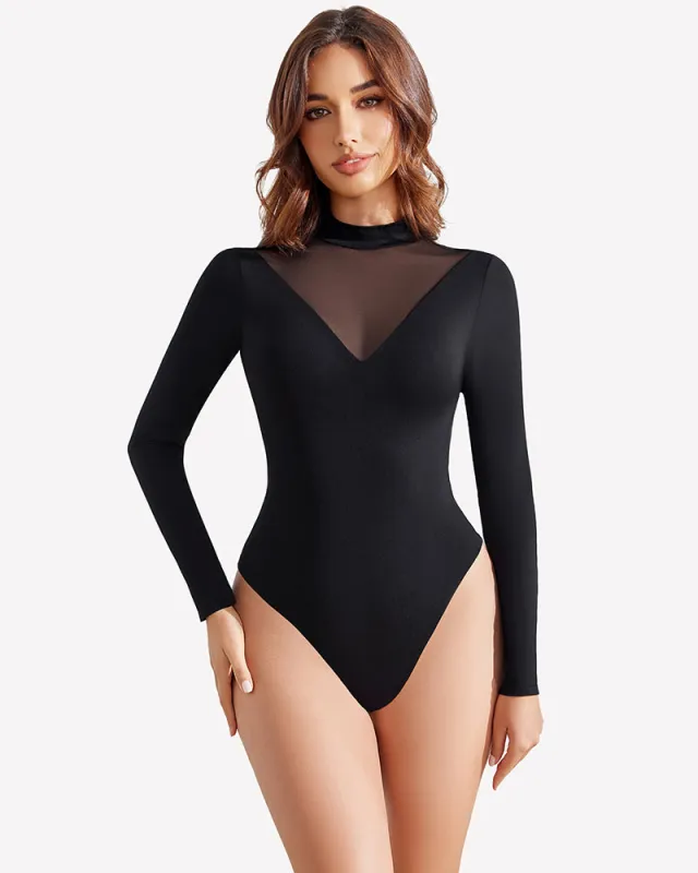 Long Sleeve Tops Mock Turtleneck Leotard made by Avid Love