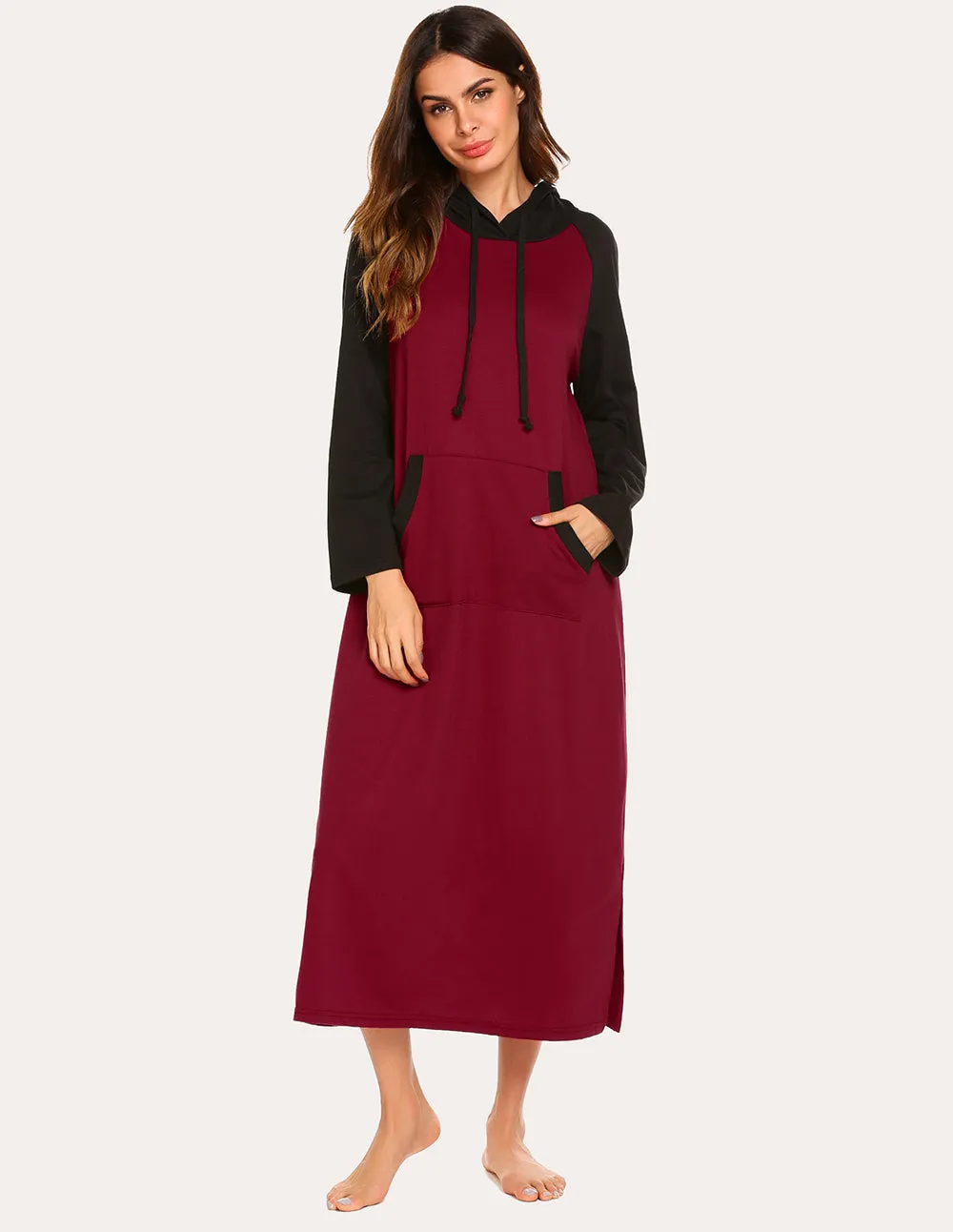 Contrast Color Hooded Nightdress (US Only) sold by Avid Love product image thumbnail 4