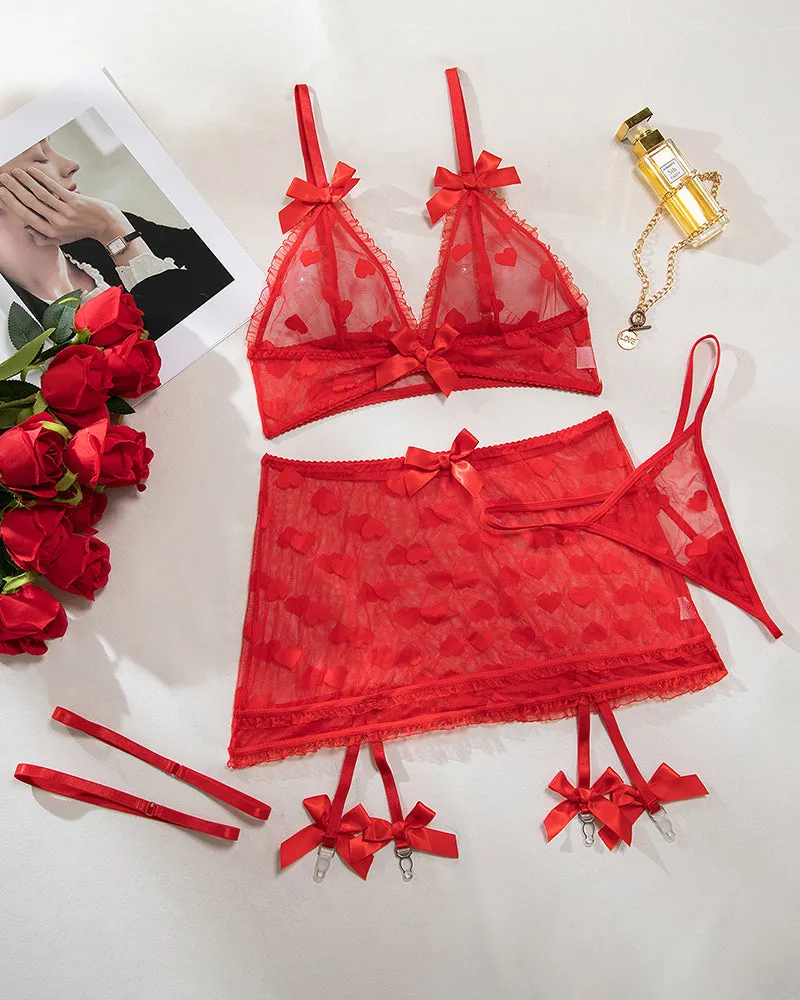 Red Heart Mesh Skirt Set sold by Avid Love product image thumbnail 4