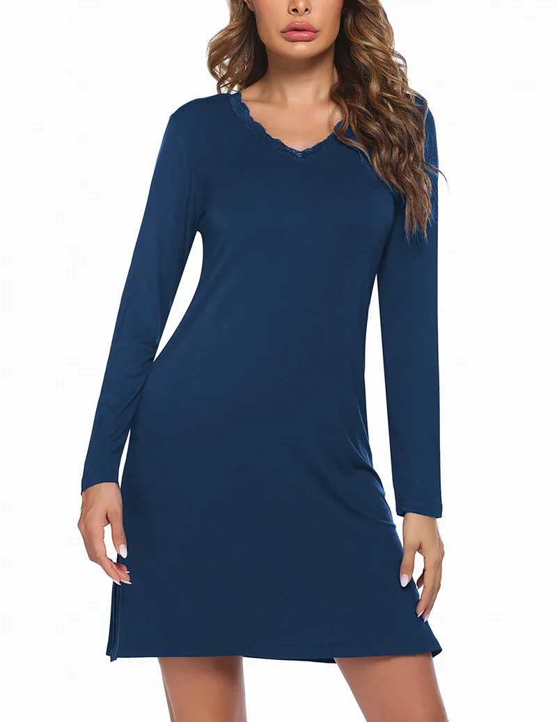 Long Sleeve Nightgowns Lace Night Dress (US Only) sold by Avid Love product image thumbnail 3