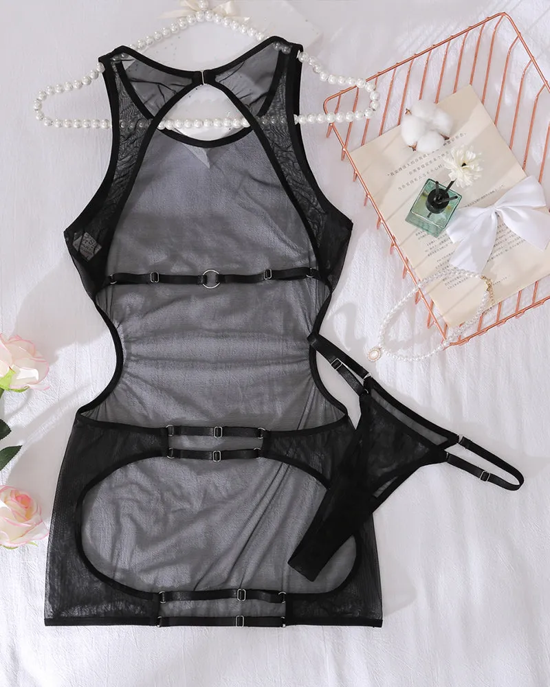 Mesh Backless Crotchless Mini Dress sold by Avid Love product image thumbnail 4