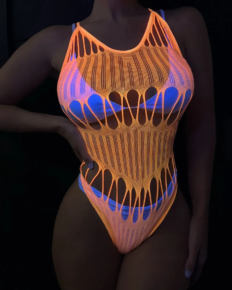 Glow In The Dark Stretch Bodysuit sold by Avid Love product image thumbnail 4