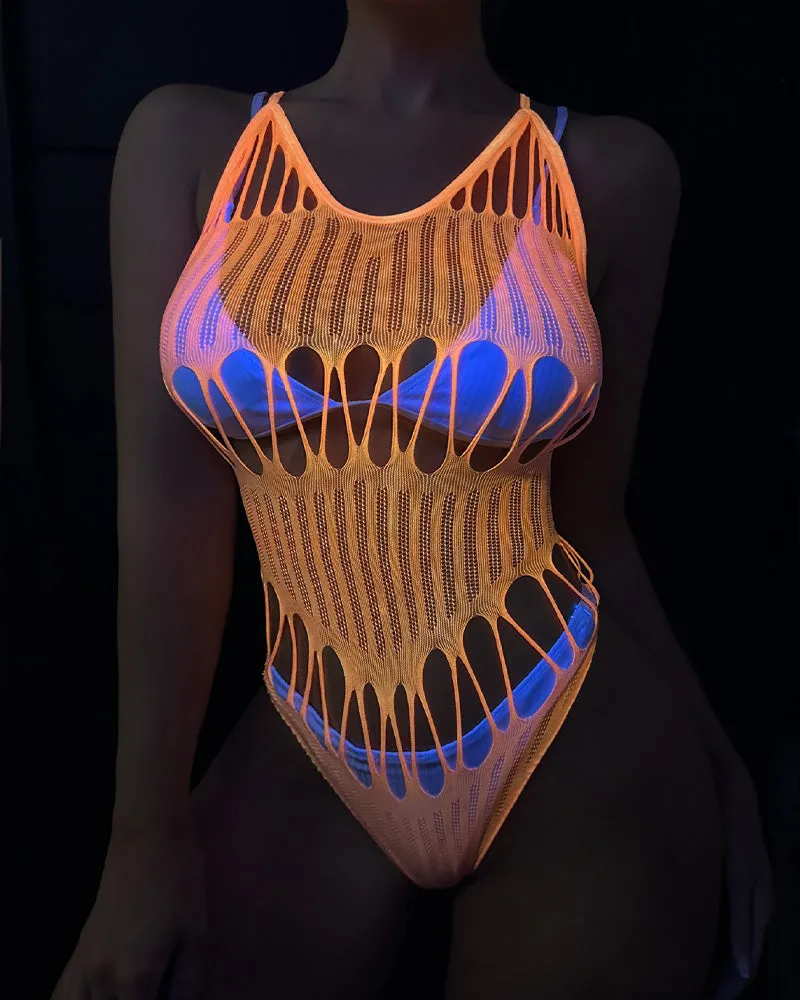 Glow In The Dark Stretch Bodysuit sold by Avid Love product image thumbnail 5