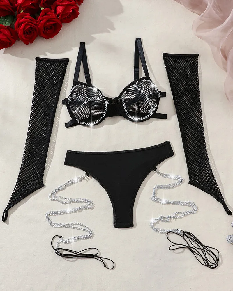 Chain Cosplay Fishnet Lingerie Set with Gloves sold by Avid Love product image thumbnail 5