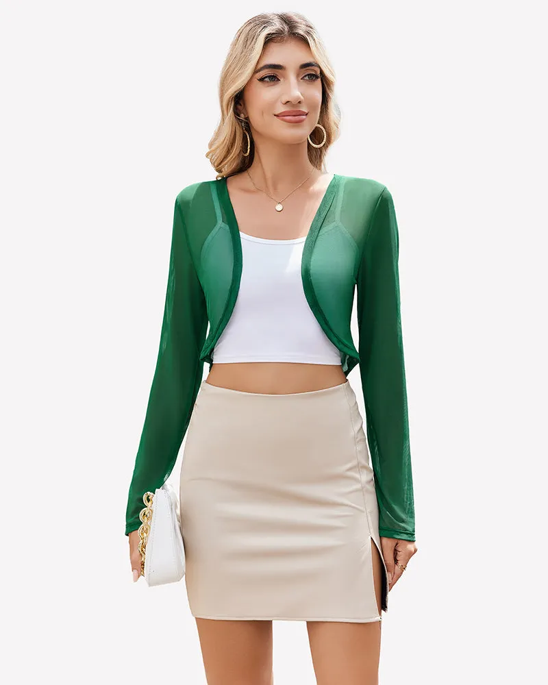 Sheer Shrugs Long Sleeve Cropped Cardigan sold by Avid Love product image thumbnail 4