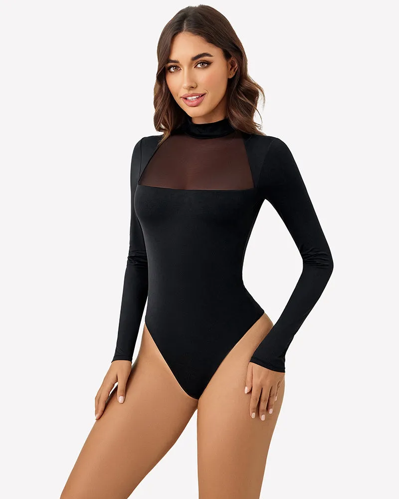 Long Sleeve Leotard Mesh Bodysuit Tops sold by Avid Love product image thumbnail 2