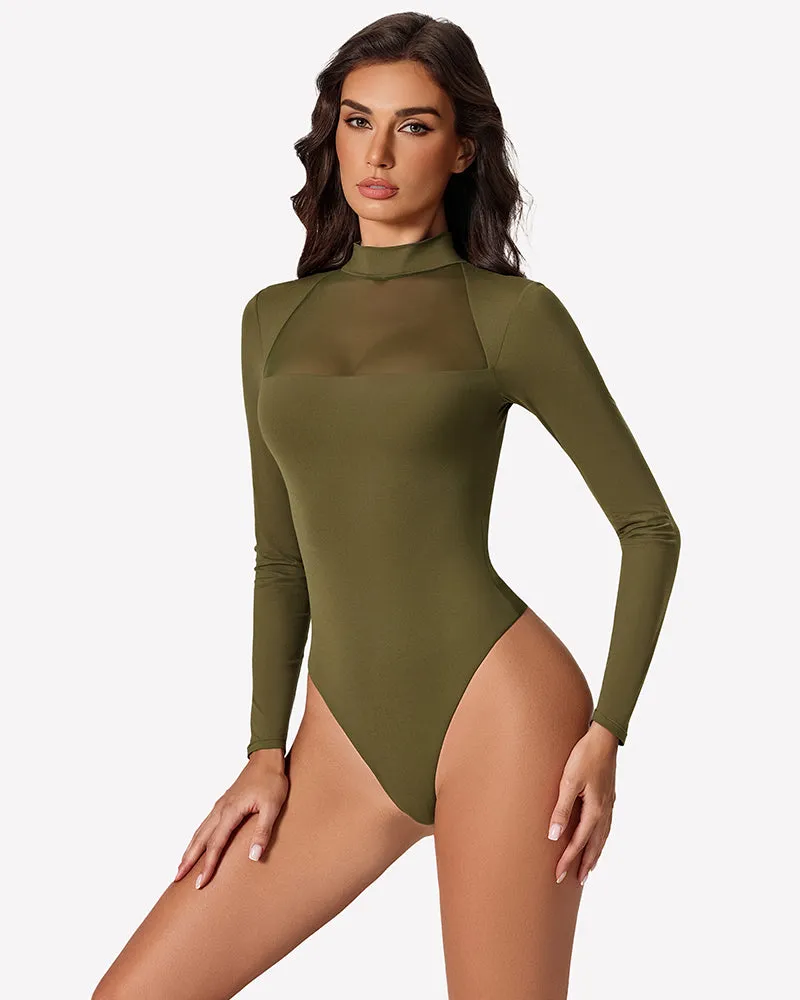 Long Sleeve Leotard Mesh Bodysuit Tops sold by Avid Love product image thumbnail 4