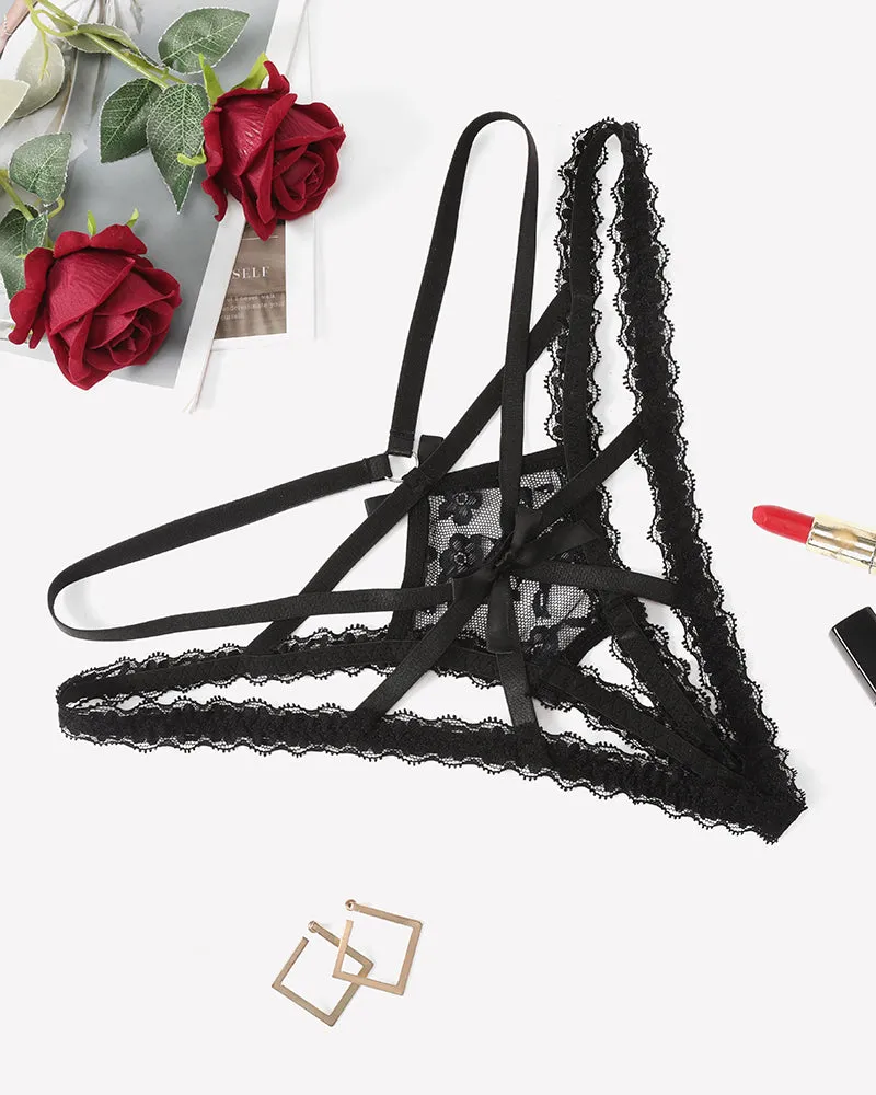 Lace Panties Briefs Criss Cross Underwear sold by Avid Love product image thumbnail 3