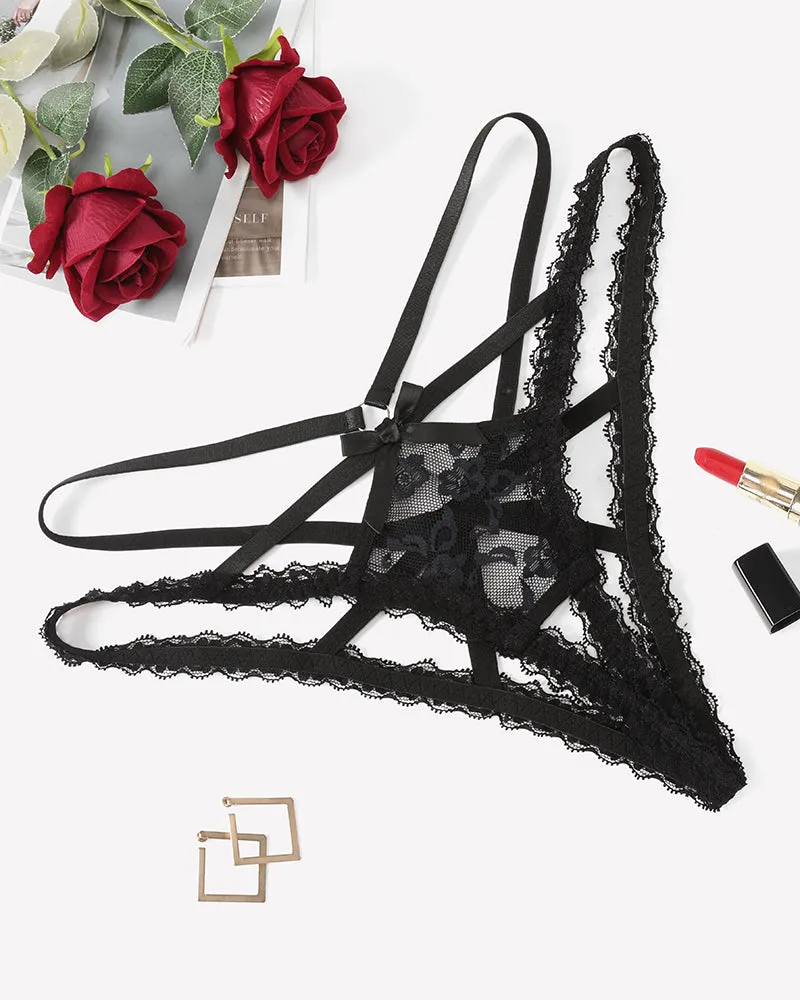 Lace Panties Briefs Criss Cross Underwear sold by Avid Love product image thumbnail 5