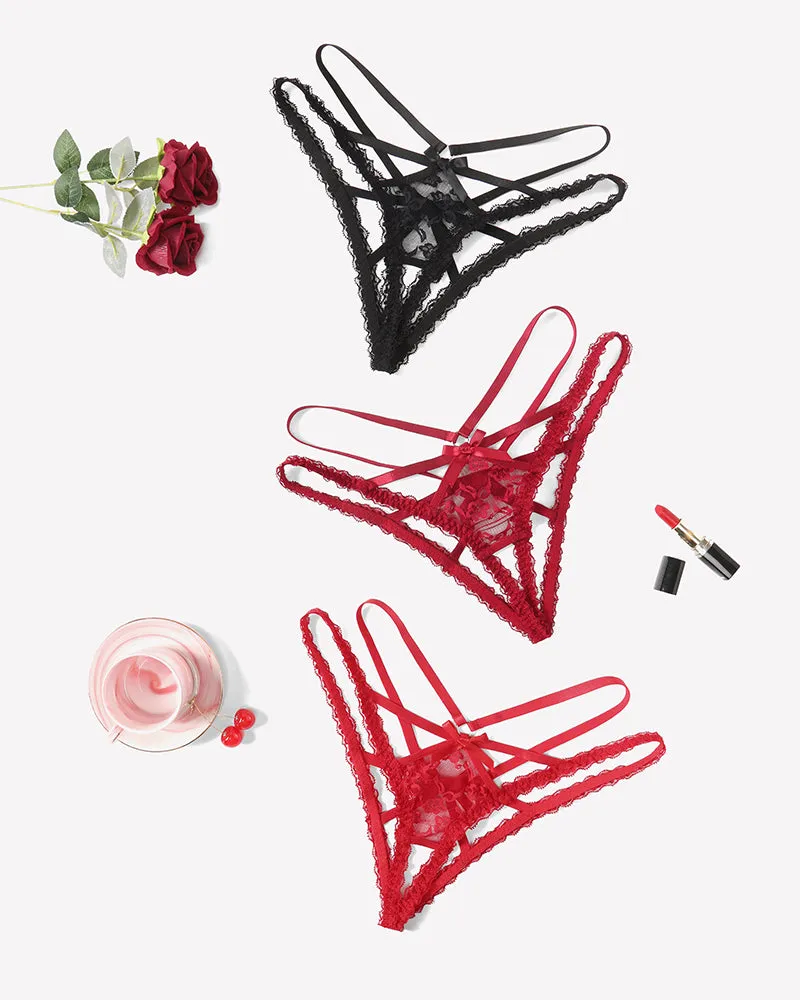 Lace Panties Briefs Criss Cross Underwear sold by Avid Love