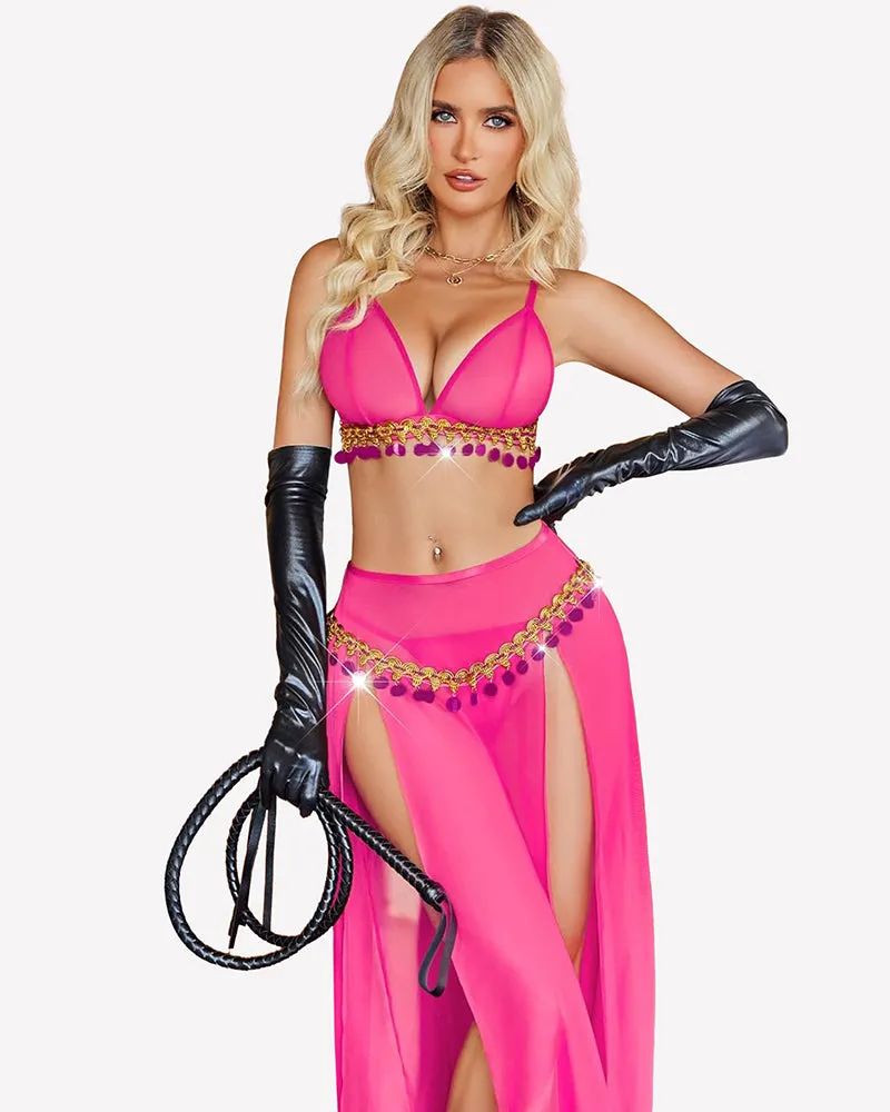 Mesh Sheer Bra Top Split Maxi Skirt Set sold by Avid Love product image thumbnail 5