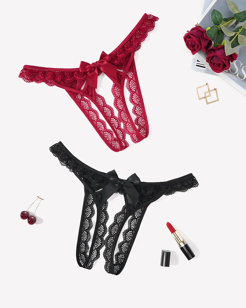Low Rise Briefs Floral Lace Thong sold by Avid Love product image thumbnail 2