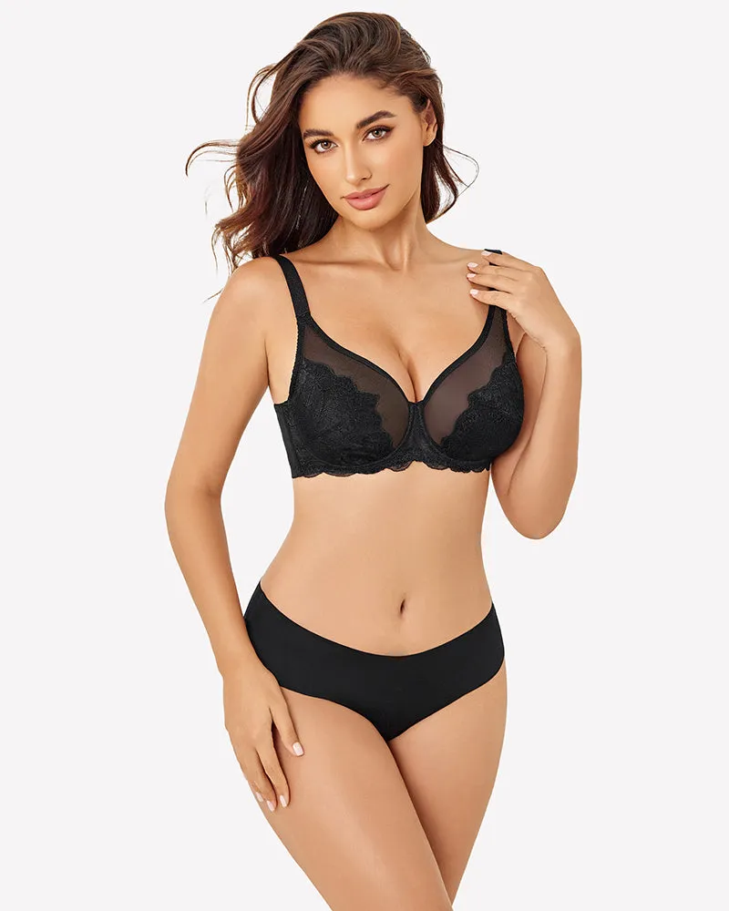 Lace Bra Full Coverage Mesh Bra sold by Avid Love product image thumbnail 3