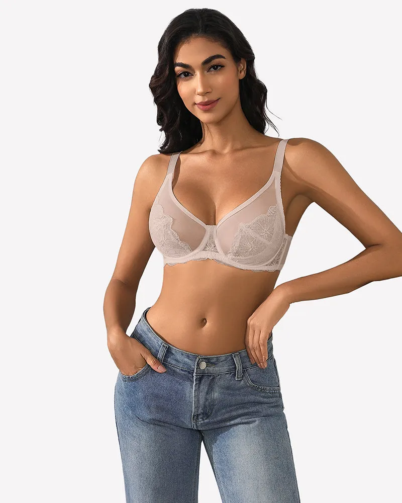 Lace Bra Full Coverage Mesh Bra sold by Avid Love