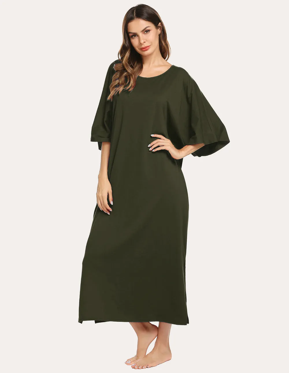 Ekouaer Oversized Split Hem Nightdress (US Only) sold by Avid Love product image thumbnail 3