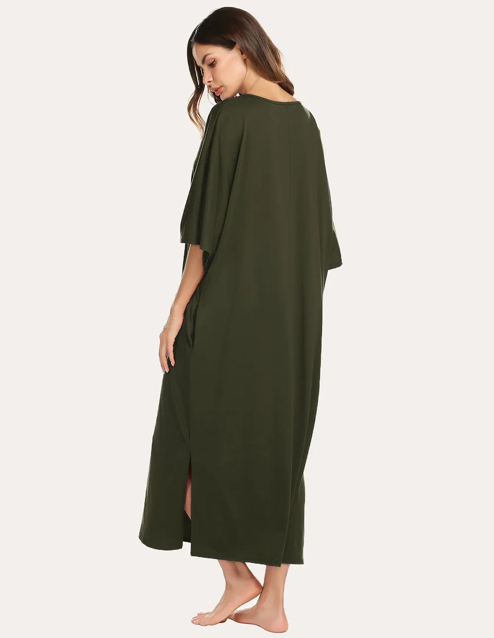 Ekouaer Oversized Split Hem Nightdress (US Only) sold by Avid Love product image thumbnail 4