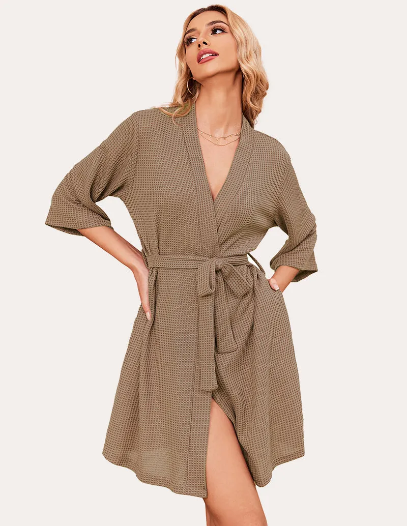 Ekouaer Soft Waffle Knit Bathrobe (US Only) sold by Avid Love
