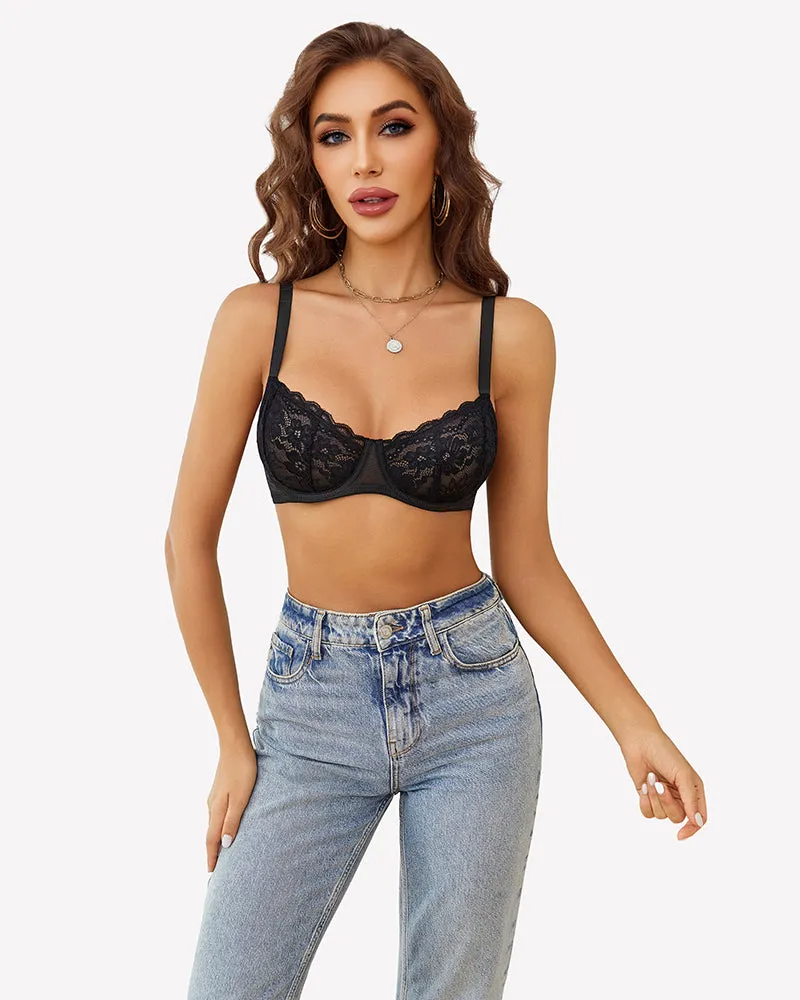 Lace Underwire Unlined Bra sold by Avid Love product image thumbnail 3