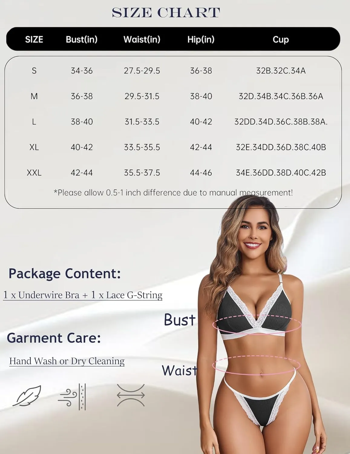 Ribbed Bra and Pany Set with Lace Trim sold by Avid Love product image thumbnail 4