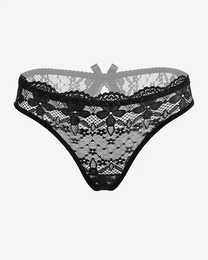 Floral Lace Briefs Hollow Out Bow Underwear sold by Avid Love product image thumbnail 5