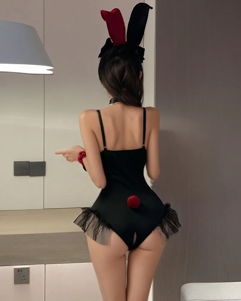 Crotchless Bodysuit with Rabbit Ears + Bracelet sold by Avid Love product image thumbnail 2