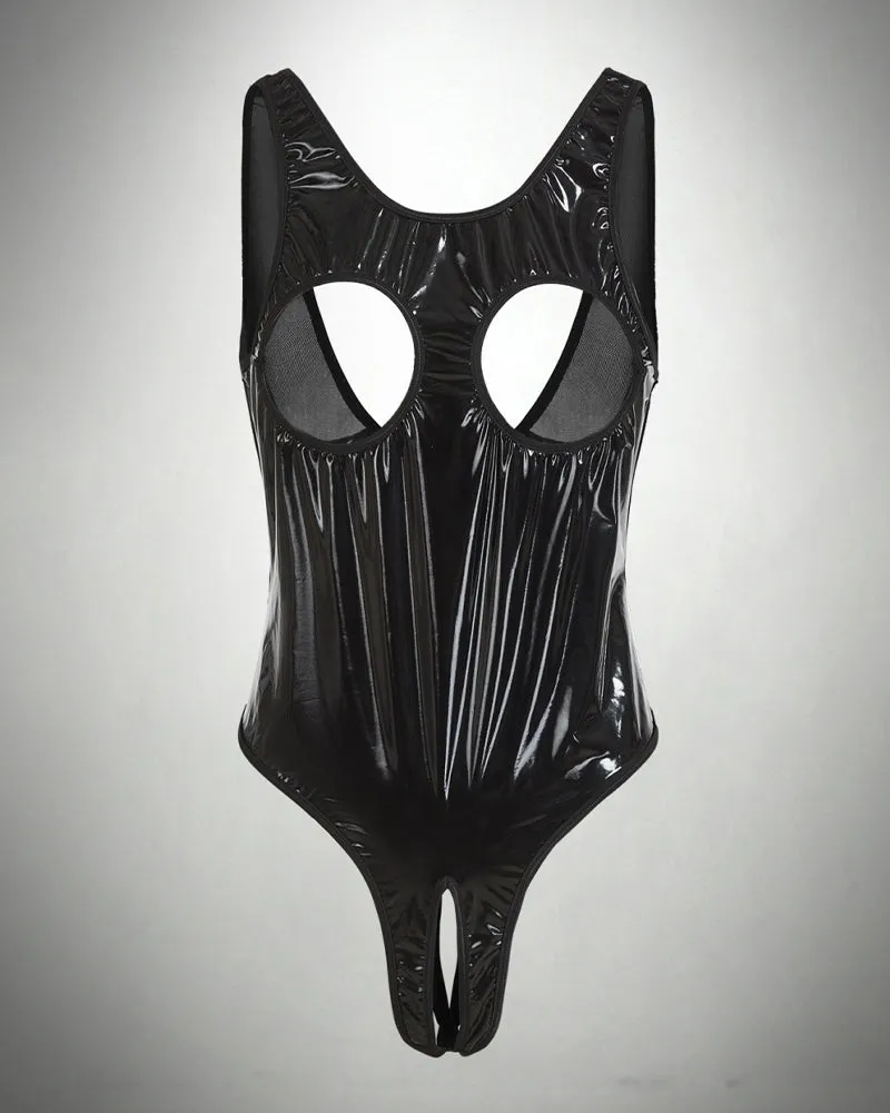 PU Leather Crotchless Cupless Teddy sold by Avid Love product image thumbnail 5