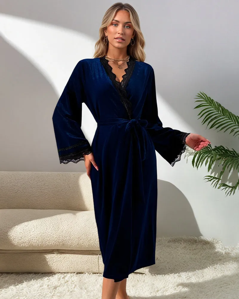 Velvet Belted Robe Velvet Set sold by Avid Love product image thumbnail 3