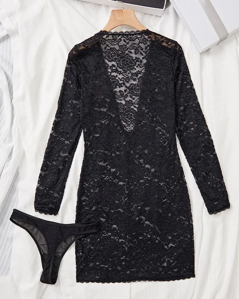 Deep V Slim Chain Nightdress sold by Avid Love product image thumbnail 5