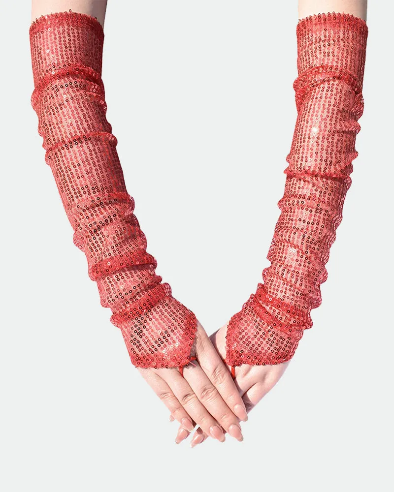Sequin Fingerless Floral Gloves sold by Avid Love product image thumbnail 5
