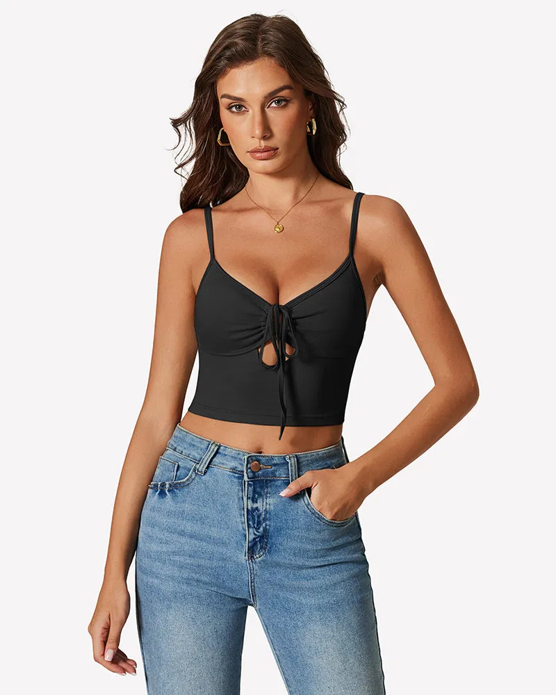 Tie Front Crop Top Cutout Tank Top sold by Avid Love product image thumbnail 5