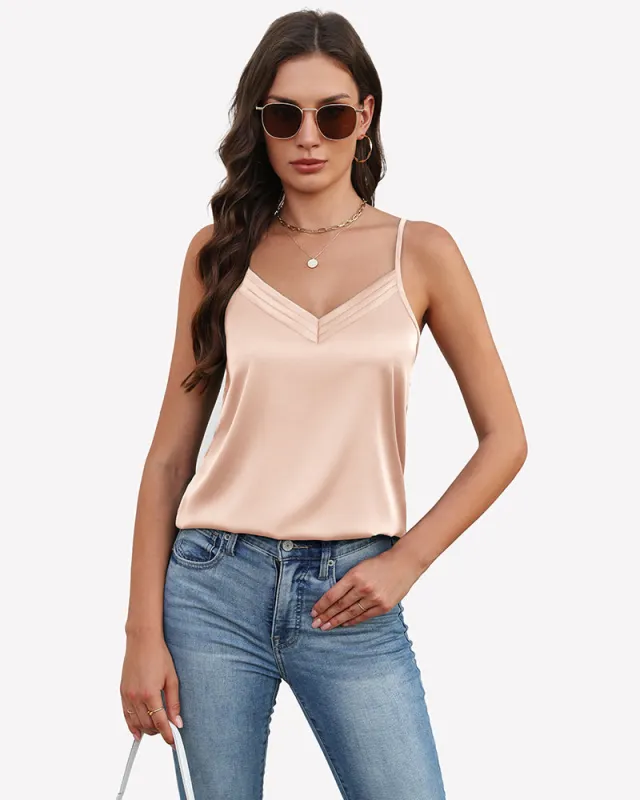 Silk Satin Tank Tops V Neck Tank Shirt made by Avid Love