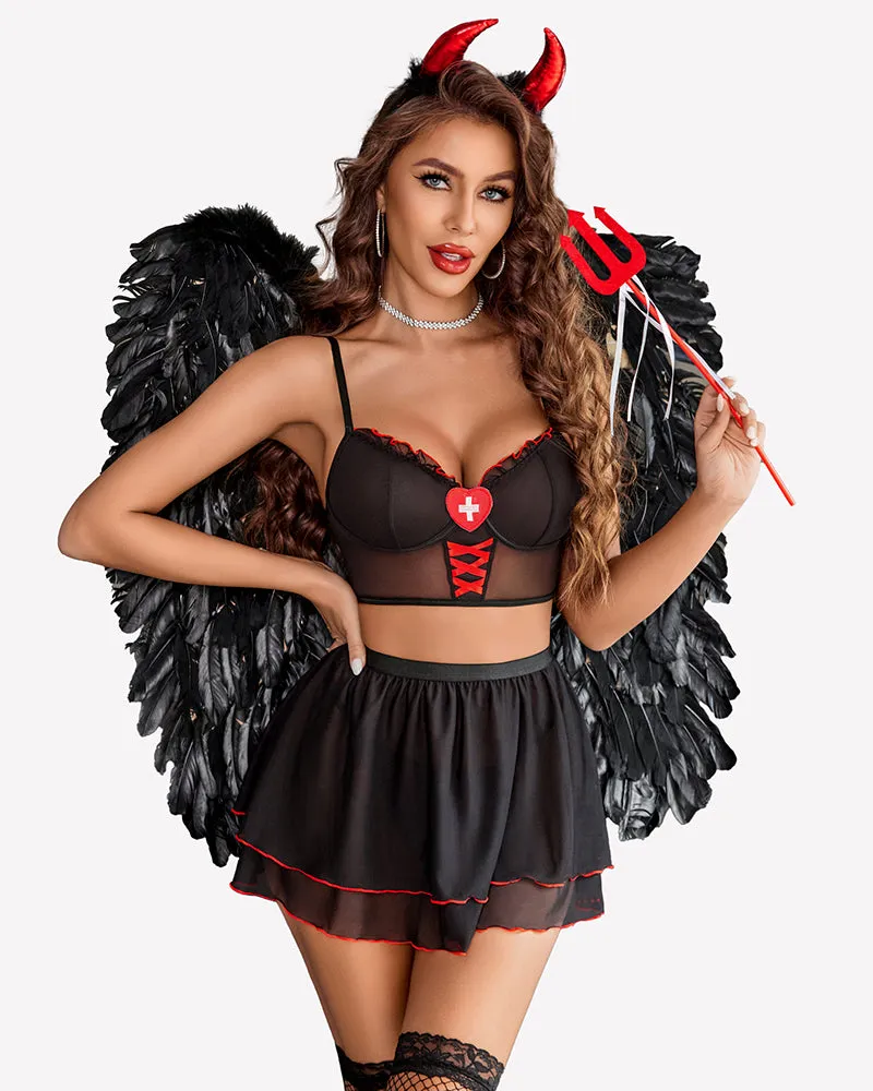 Contrast Mesh Maid Costume Set(3pack) sold by Avid Love product image thumbnail 4