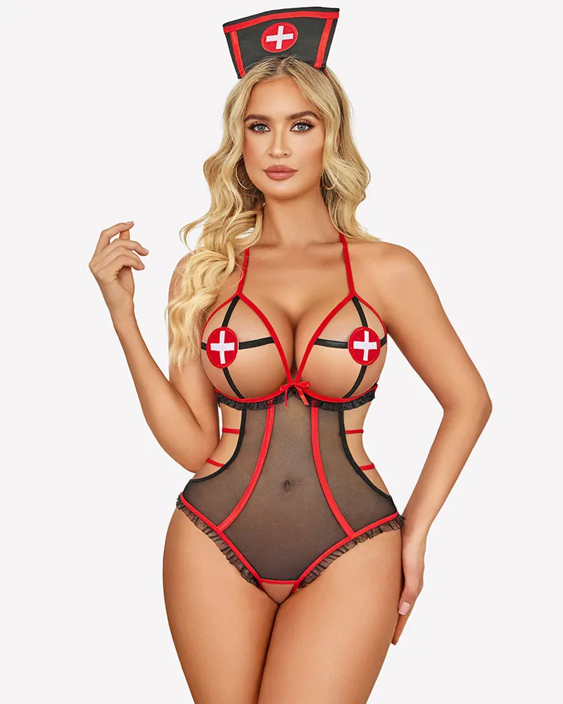 Naughty Roleplay Bodysuit Nurse Costume sold by Avid Love