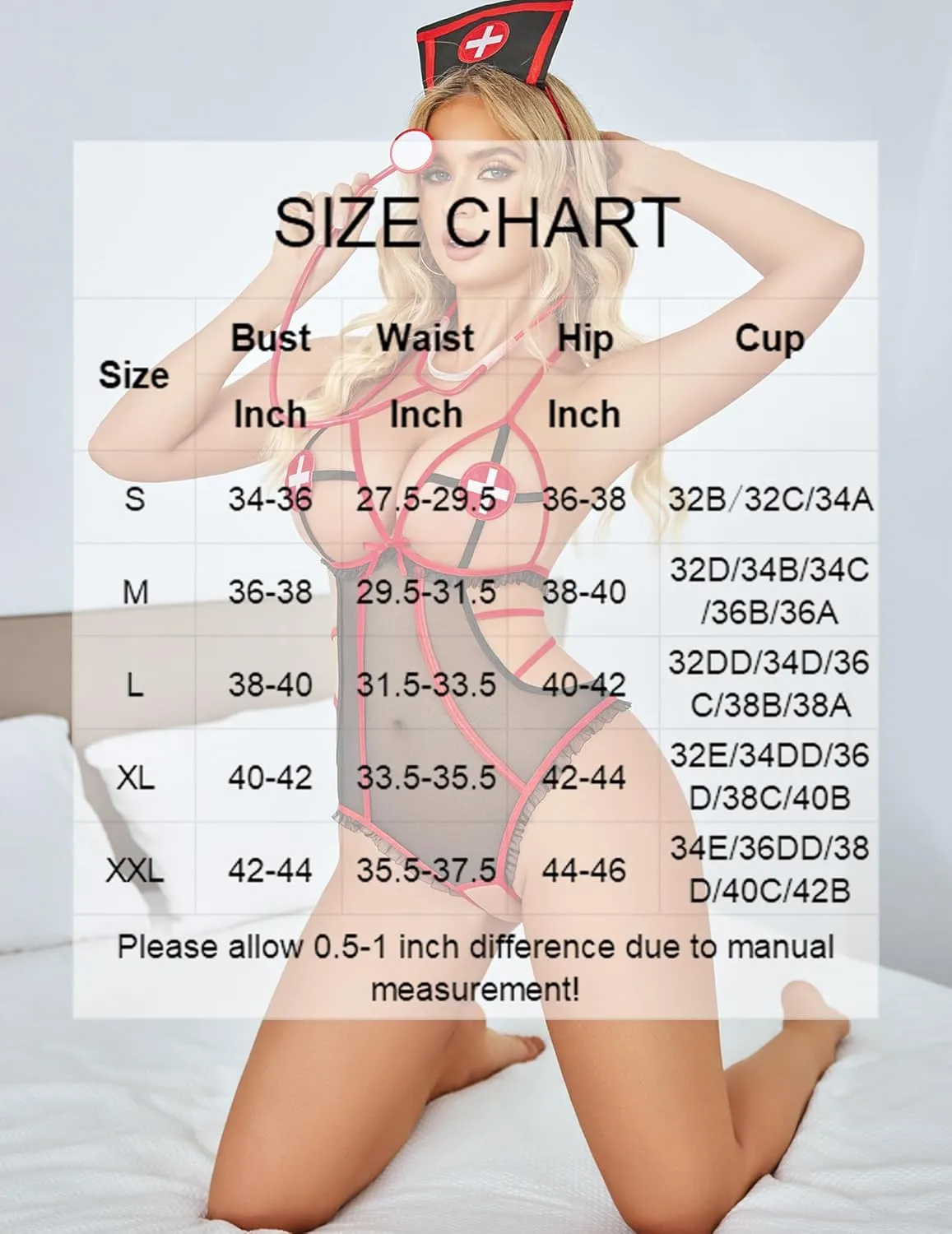 Naughty Roleplay Bodysuit Nurse Costume sold by Avid Love product image thumbnail 4