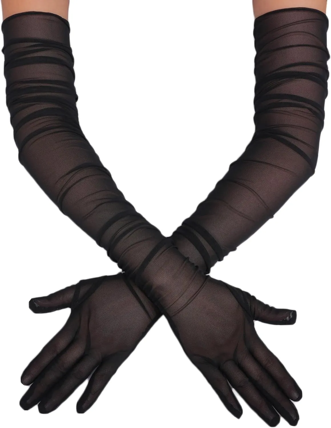 1920s Long Sheer Gloves Tulle Mesh Gloves sold by Avid Love product image thumbnail 5