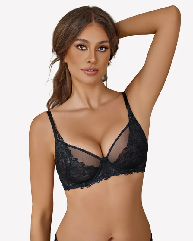Unlined Mesh Full Coverage Bras made by Avid Love