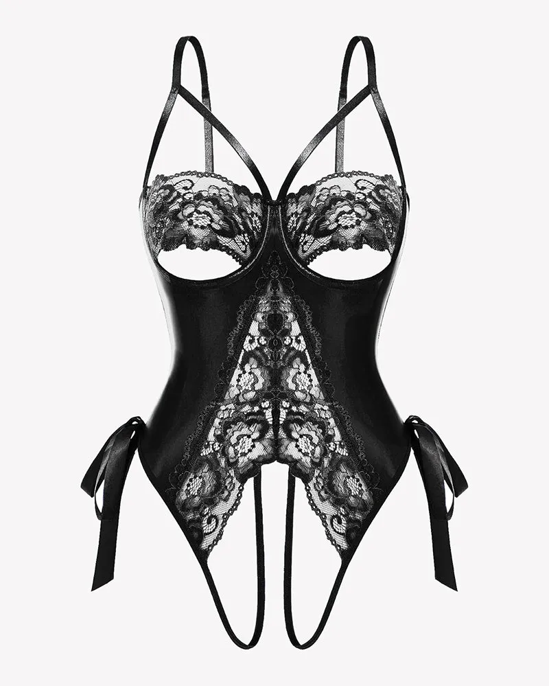 PU Cutout Teddy Underwire Bodysuits sold by Avid Love product image thumbnail 4