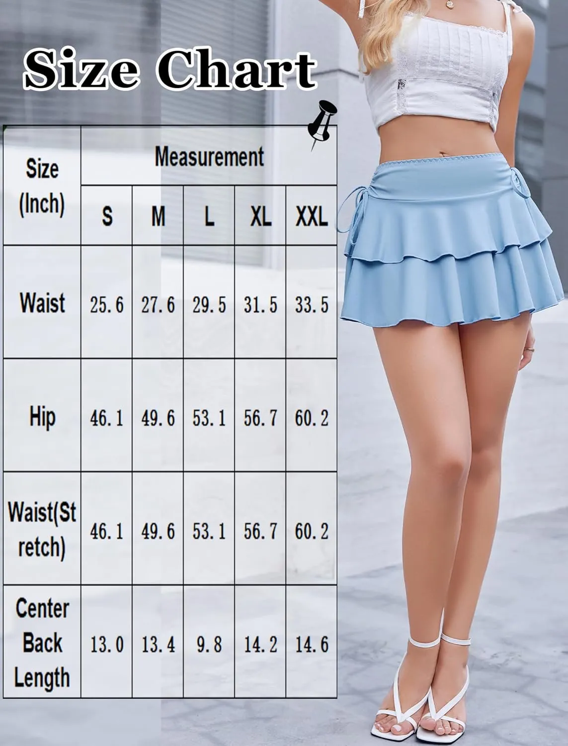 Pleated Mini Skirt Ruffle Layered Skirts sold by Avid Love product image thumbnail 4