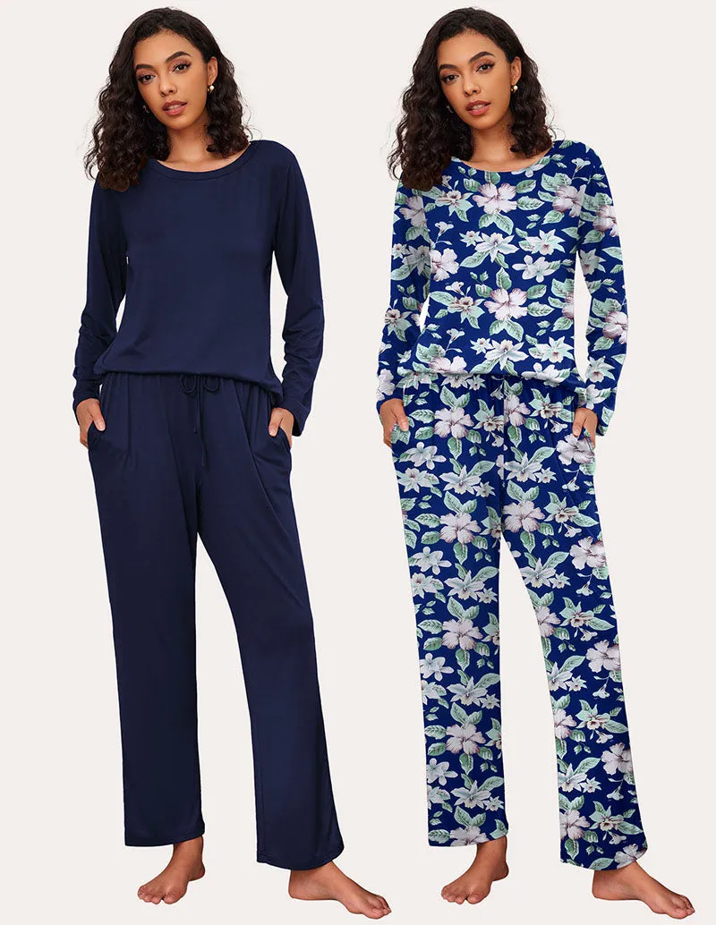 Ekouaer Premium Soft 2 Pack Long Sleeve Pajama Set (US Only) sold by Avid Love product image thumbnail 5