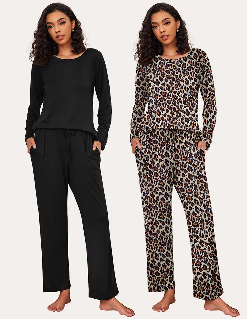 Ekouaer Premium Soft 2 Pack Long Sleeve Pajama Set (US Only) sold by Avid Love product image thumbnail 2