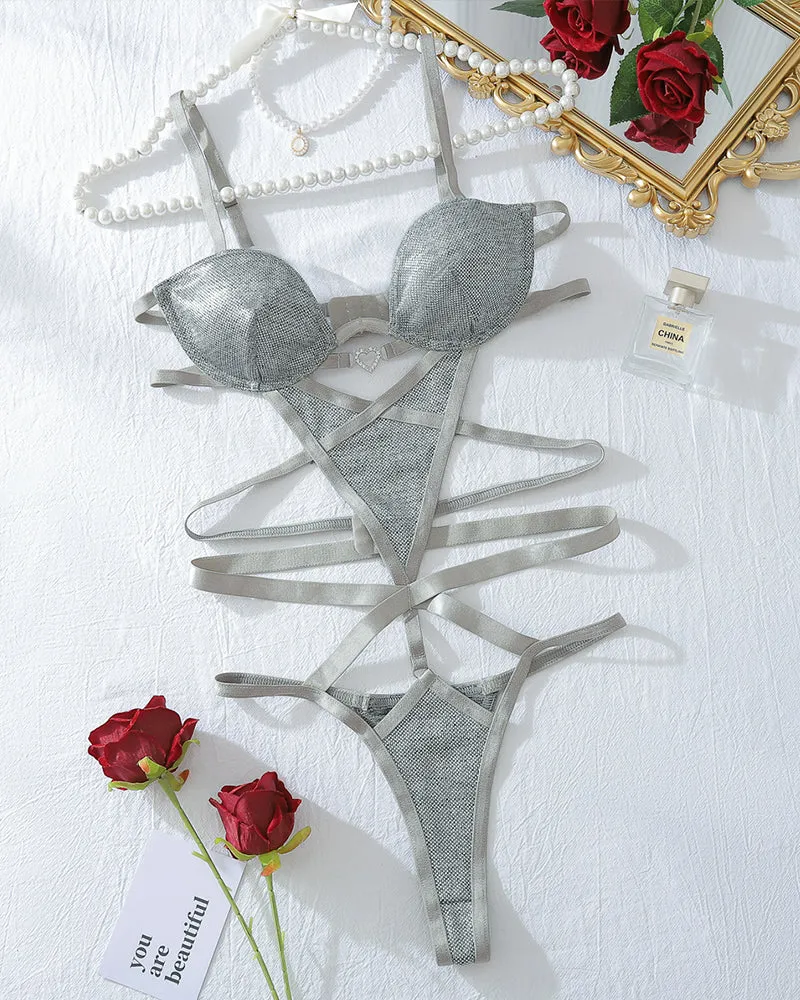 Watch Me Sparkle Strappy Teddy Bodysuit sold by Avid Love product image thumbnail 4