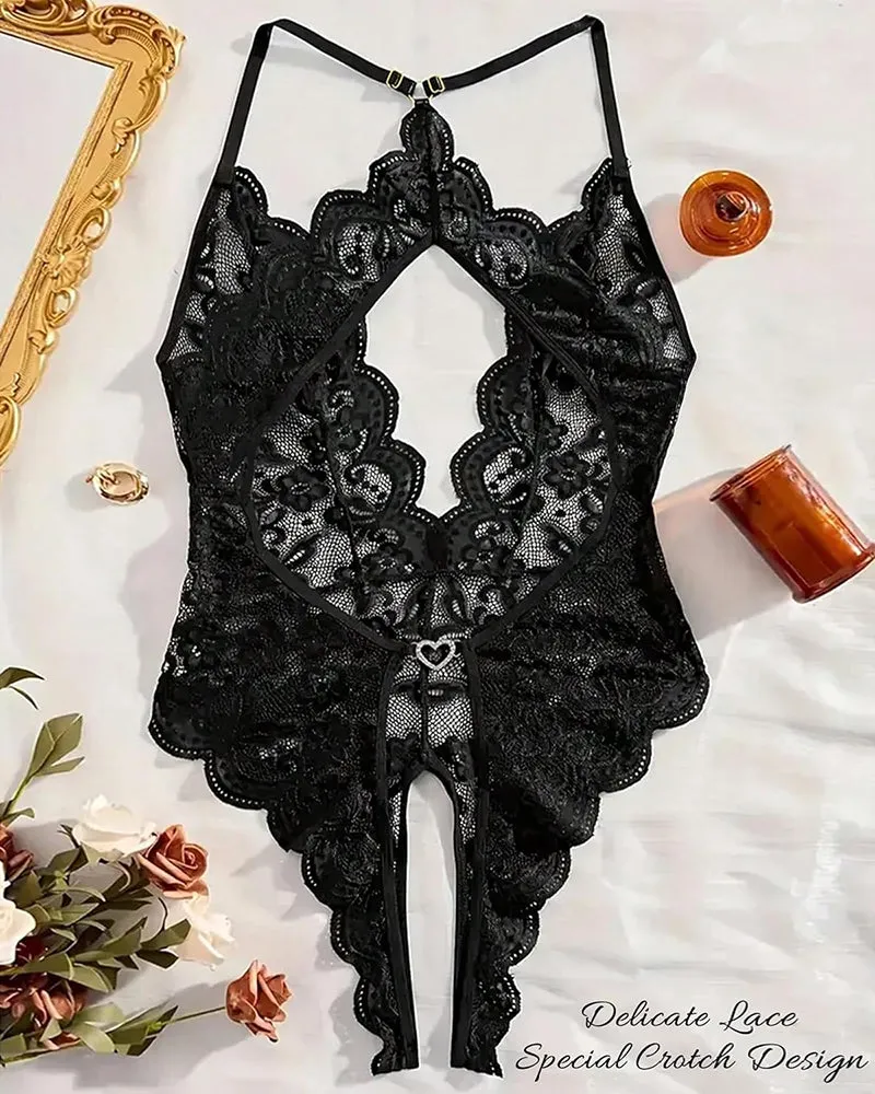 Deep V Lace Teddy Lingerie Bodysuit sold by Avid Love product image thumbnail 3